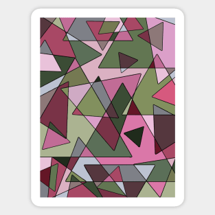 Rose and Khaki Geometric Overlapping Triangles Sticker